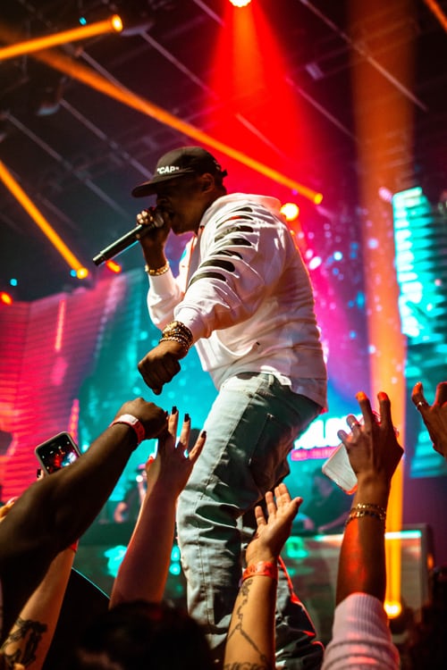 man performing on stage